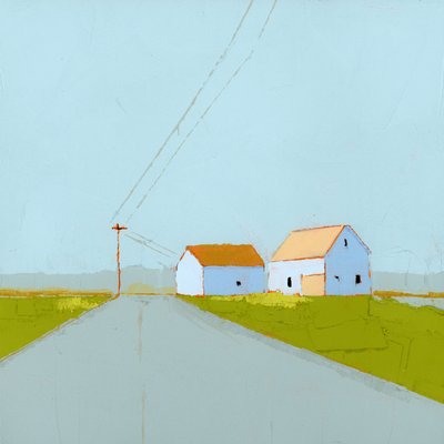 Overskyet dag, 2025 (akryl på treplate) av Ruth Lague