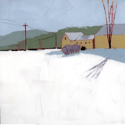 Grønt fjell, 2025 (akryl på treplate) av Ruth Lague