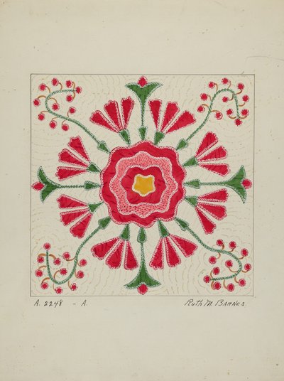 Applikasjonsdyne, ca. 1940. av Ruth M Barnes