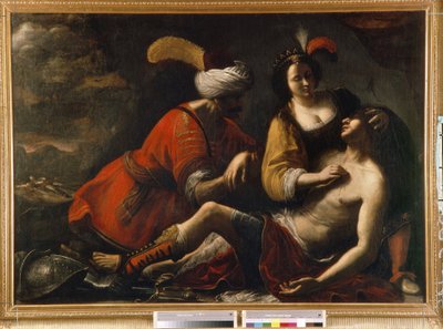 Tancred og Herminie. Episode av det befriede Jerusalem (1581) av Le Tasse (Torquato Tasso av Rutilio Manetti