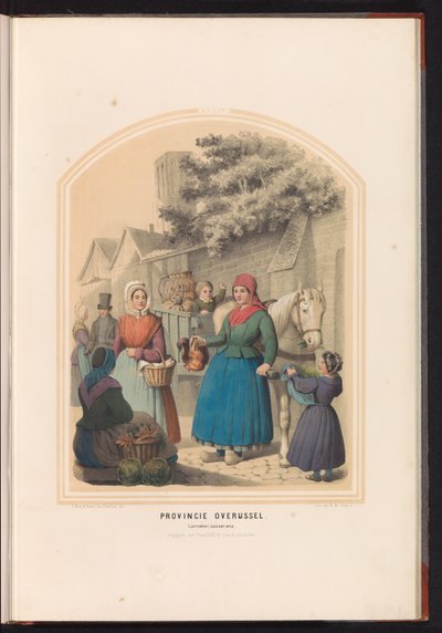 Tradisjonell drakt av Lonneker og Losser i Overijssel, 1857 Provinsen Overijssel. Lonneker, Losser, etc. / XXXIV (tittel på objekt) av Ruurt de Vries