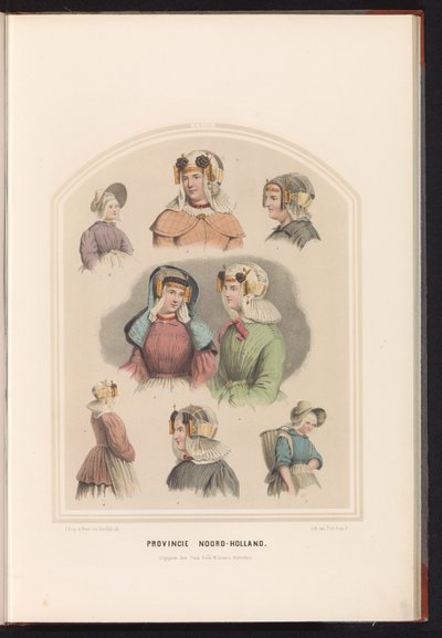 Tradisjonell drakt fra Nord-Holland, 1857 Provinsen Nord-Holland. / XXIII (tittel på objekt) av Ruurt de Vries