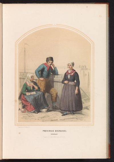 Tradisjonell drakt av Schokland i provinsen Overijssel, 1857 Provinsen Overijssel Schokland / X (tittel på objekt) av Ruurt de Vries