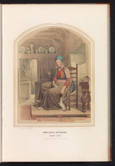 Tradisjonell drakt av øya Schokland i Overijssel, 1857 Provinsen Overijssel Schokland (øya) / XIV (tittel på objekt) av Ruurt de Vries