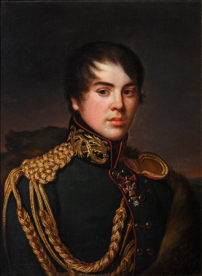 Portrett av grev Vladimir Stepanovich Apraksin 1796-1833, ca 1812 av S.S. Svintsov