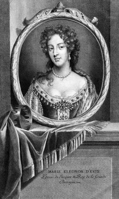 Mary av Modena, dronningkonsort av kong James II av Storbritannia. av S. Audran