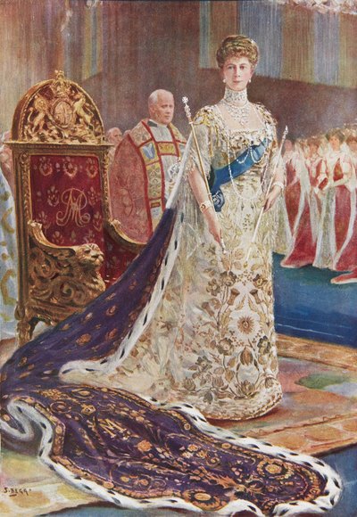 Dronning Mary i kroningskapper av S. Begg