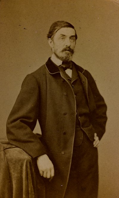 Portrett av Auguste Paul Charles Anastasi, fransk maler; visittkort (s/hvitt bilde) av S. Berthaud