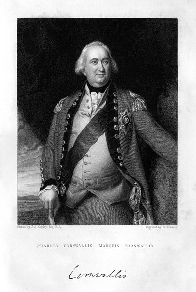Charles Cornwallis 1738-1805, 1. Marquess Cornwallis, 1839. av S. Freeman