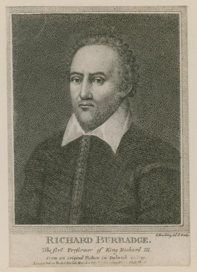 Richard Burbadge, den første utøveren av kong Richard III av S. Harding