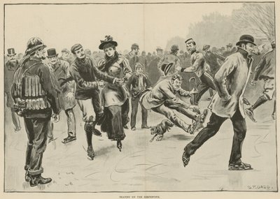 Skating on the Serpentine (gravering) av S. T. Dadd