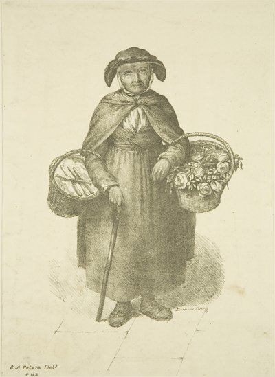 Old Kingswood Flower Seller, ca. 1828 av S. or D. A. Peters