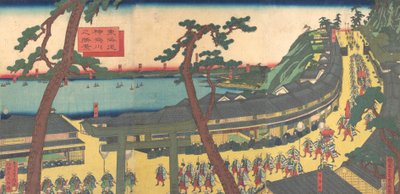 Se w Of Kanagawa Oto Te urban grad Roar d urban grad Kanagawas henrettelse, ikke sant? 1862-63. . av Sadahide Utagawa