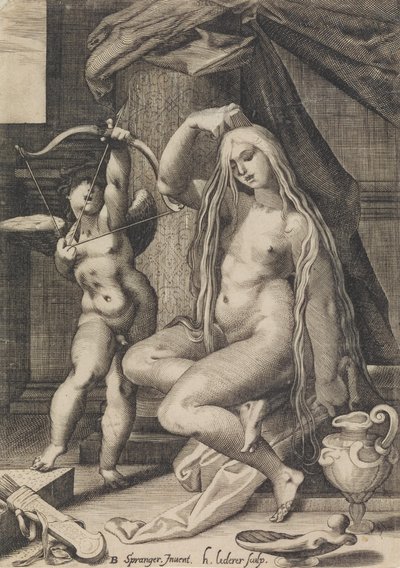 Venus og Amor, 1571-1650. av Sadeler
