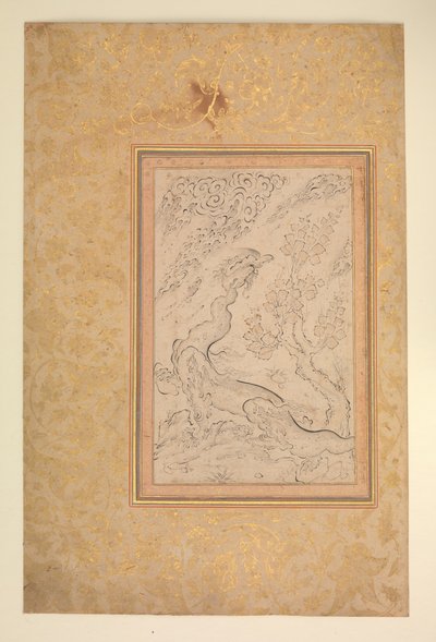 Drage og skyer, ca. 1600. av Sadiqi Beg.