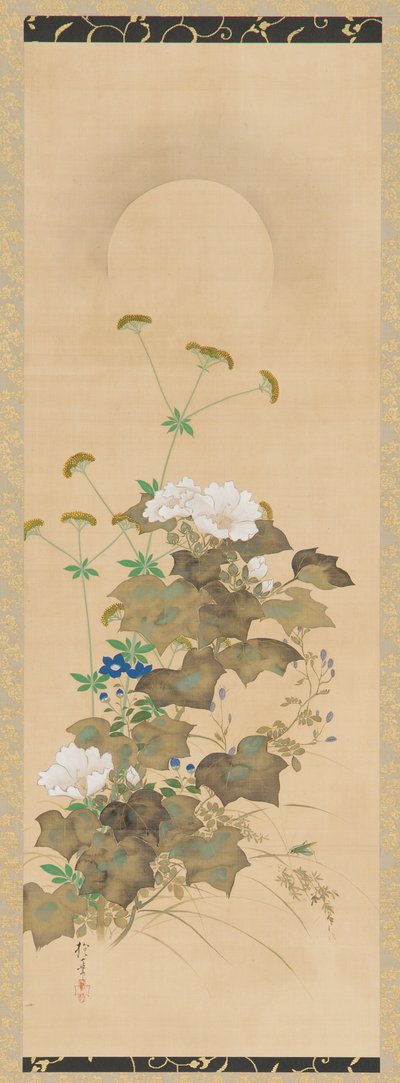 Måne- og høstplanter, Edo-perioden, tidlig på 1800-tallet. av Sakai Hoitsu