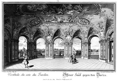 Utsikt over hagen fra Sala Terrena av Salomon Kleiner