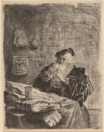 Mann med pennekniv av Salomon Koninck