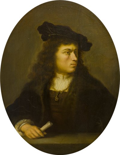 Portrett av en ukjent mann, ca. 1629-56 (olje på panel) av Salomon Koninck