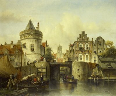 Imaginært syn basert på Kolksluis av Salomon Leonardus Verveer