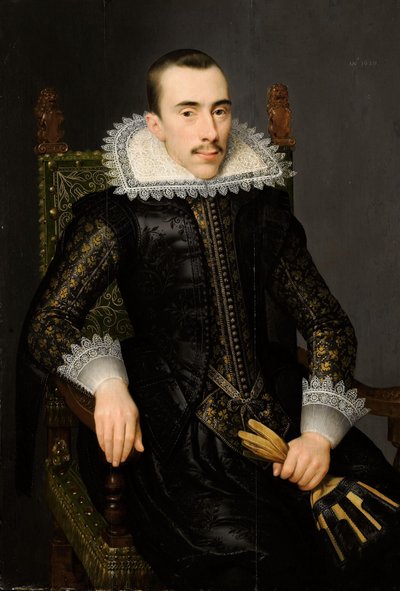 Portrett av en mann, muligens Walterus Fourmenois (1596-1653) av Salomon Mesdach (attributed to)