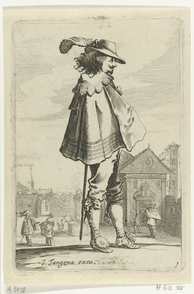 Stående offiser og profil Væpnede offiserer og soldater (serietittel) av Salomon Savery