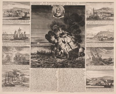 Tittelside som illustrerer reisen til Willem Isbrandtse Bontekoe til Øst-India av Salomon Savery