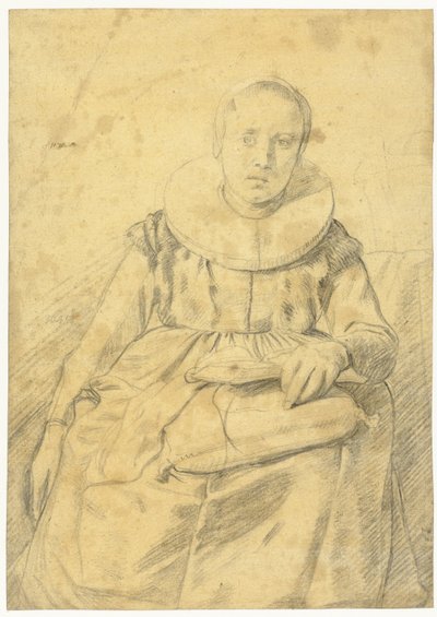 Portrett av en sittende kvinne med en stiv ruff av Salomon de Bray