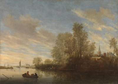 Elveutsikt nær Deventer av Salomon van Ruysdael