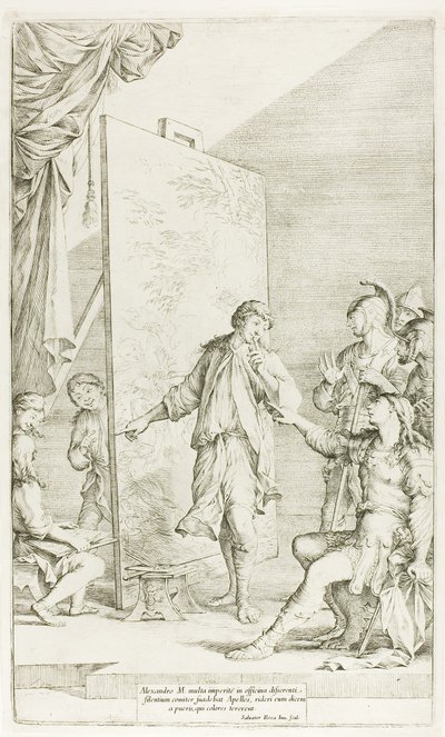 Alexander i studioet i Apelles av Salvator Rosa