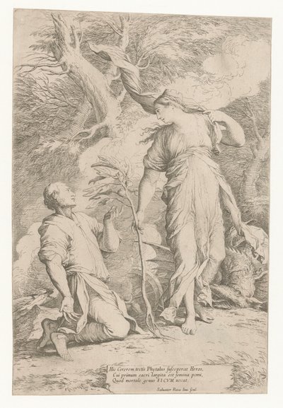 Ceres og Phytalus av Salvator Rosa
