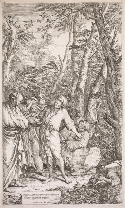 Diogenes og hans kopp av Salvator Rosa