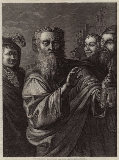 Diogenes søker etter en ærlig mann av Salvator Rosa