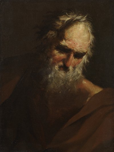 Hodet til en skjegget mann, ca. 1640-80 av Salvator Rosa
