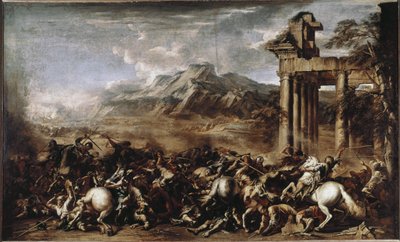 Heroic Battle (olje på lerret av Salvator Rosa