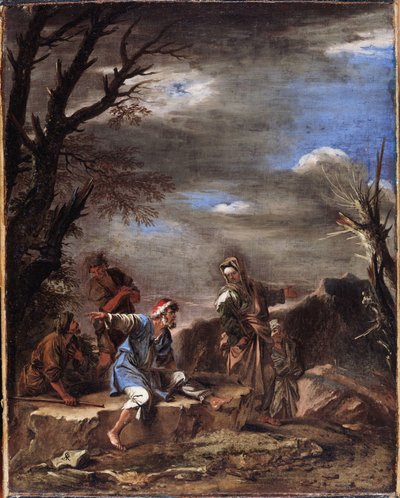 Landskap med figurer av Salvator Rosa
