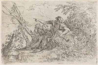 Hyrde i et landskap av Salvator Rosa