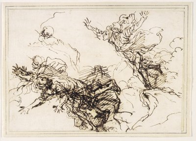 Studier for Empedokles død av Salvator Rosa