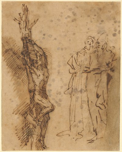 Studie for Polykrates’ korsfestelse av Salvator Rosa
