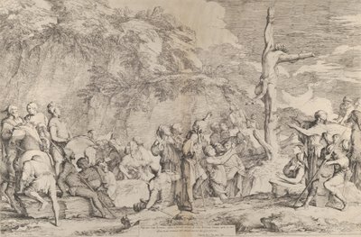 Korsfestelsen av tyrannen Polykrates etter hans fange av perserne, ca. 1662. av Salvator Rosa