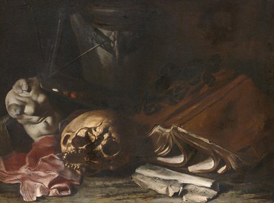 Vanitas-stilleben av Salvator Rosa