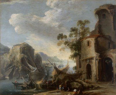 Utsikt over en bukt, verk av Salvatore Rosa, bevart på Galleria Estense i Modena av Salvator Rosa