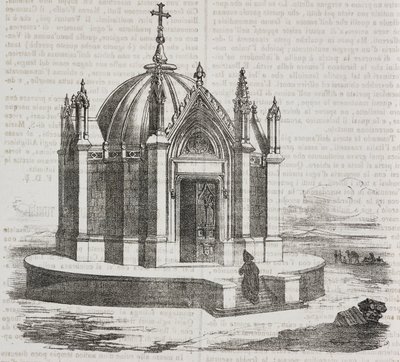St Louis kapell i Tunis, Tunisia, litografi av Salvatore Puglia fra Poliorama Pittoresco, n 38, 27. april av Salvatore Puglia