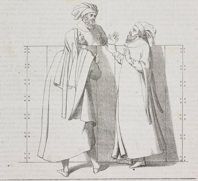 Florentinske håndverkere fra 1500-tallet, Firenze, Toscana, Italia, litografi av Salvatore Puglia fra Poliorama Pittoresco, n 28, 15. februar av Salvatore Puglia