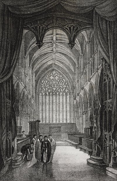 Interiør av Carlisle Cathedral, Storbritannia, litografi av Salvatore Puglia fra Poliorama Pittoresco, n 25, 25 januar av Salvatore Puglia