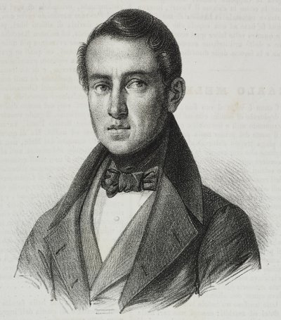 Portrett av Carlo Mele (1792-1841), litografi av Salvatore Puglia fra Poliorama Pittoresco, n 15, 20 november av Salvatore Puglia