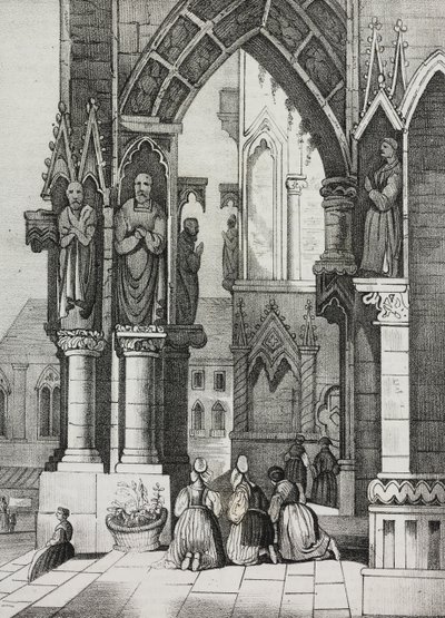 Regensburg katedral, Tyskland, litografi av Salvatore Puglia fra Poliorama Pittoresco, n 12, 30 oktober av Salvatore Puglia