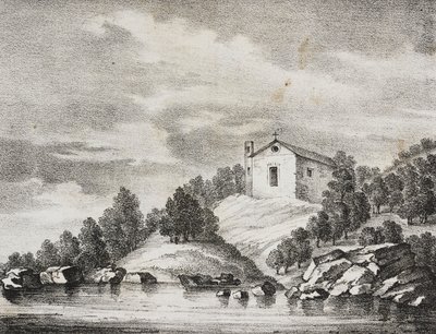 Sanctuary of Peschici, Apulia, Italia, litografi av Salvatore Puglia fra Poliorama Pittoresco, n 51, 27. juli av Salvatore Puglia