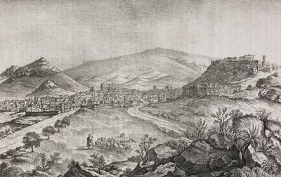 Utsikt over Athen, Hellas, litografi av Salvatore Puglia fra Poliorama Pittoresco, n 1, 13. august av Salvatore Puglia