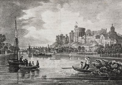 Utsikt over Windsor Castle, England, Storbritannia, litografi av Salvatore Puglia fra Poliorama Pittoresco, n 32, 15. mars av Salvatore Puglia